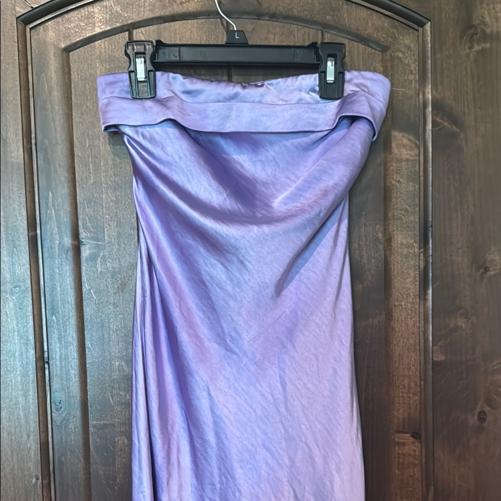 Amazon Purple Strapless Midi Pencil Dress